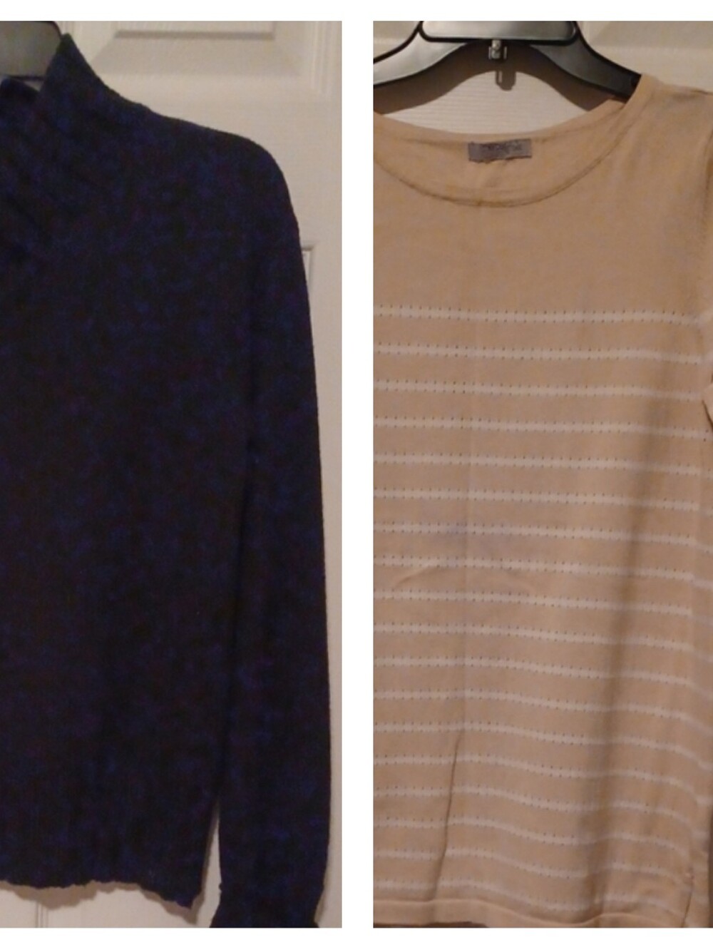 Mercer Street Studio Striped Cowl-Neck Knit Sweater & Vneck Black Sweater Size M